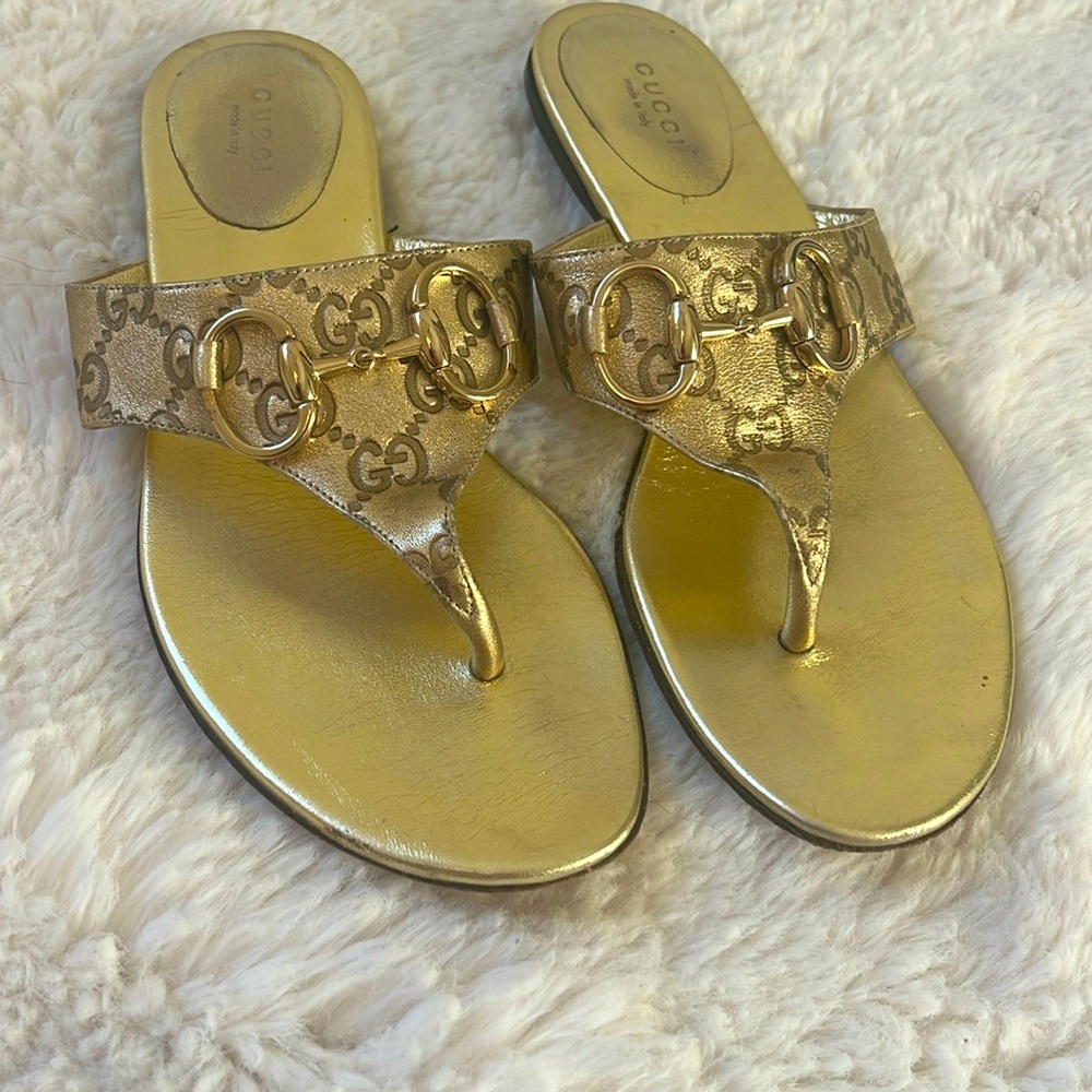 Gucci gold sandals